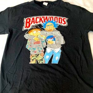 Black Tee Shirt with Backwords!!